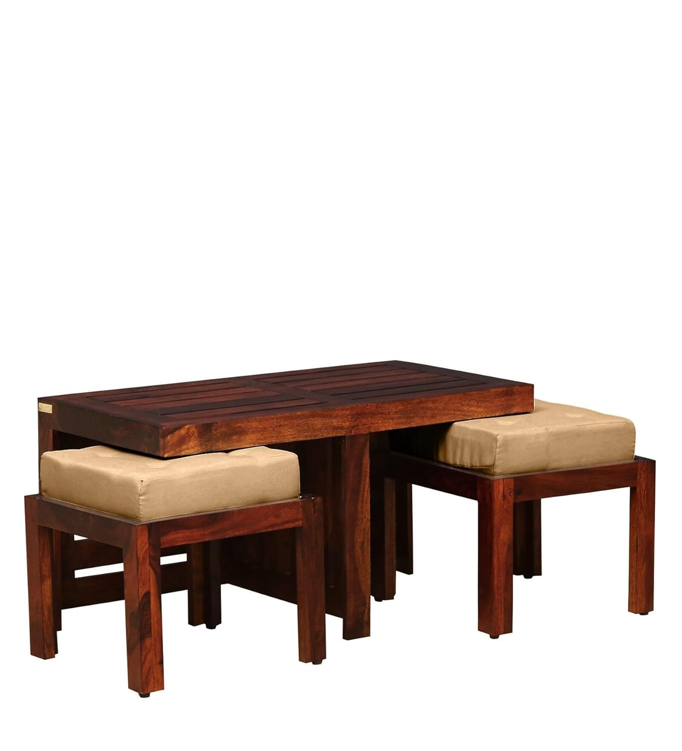 Royal Marwar Sheesham Wood Coffee Table Set with 2 - View 4