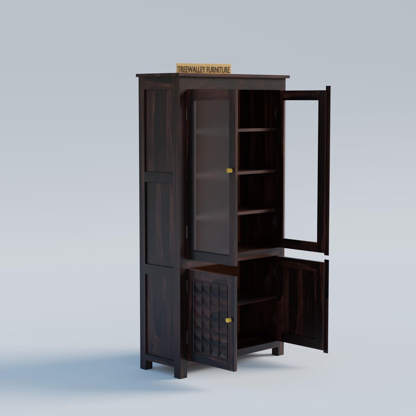 Royal Marwar Solid Sheesham Wood Crockery Cabinet - view 9