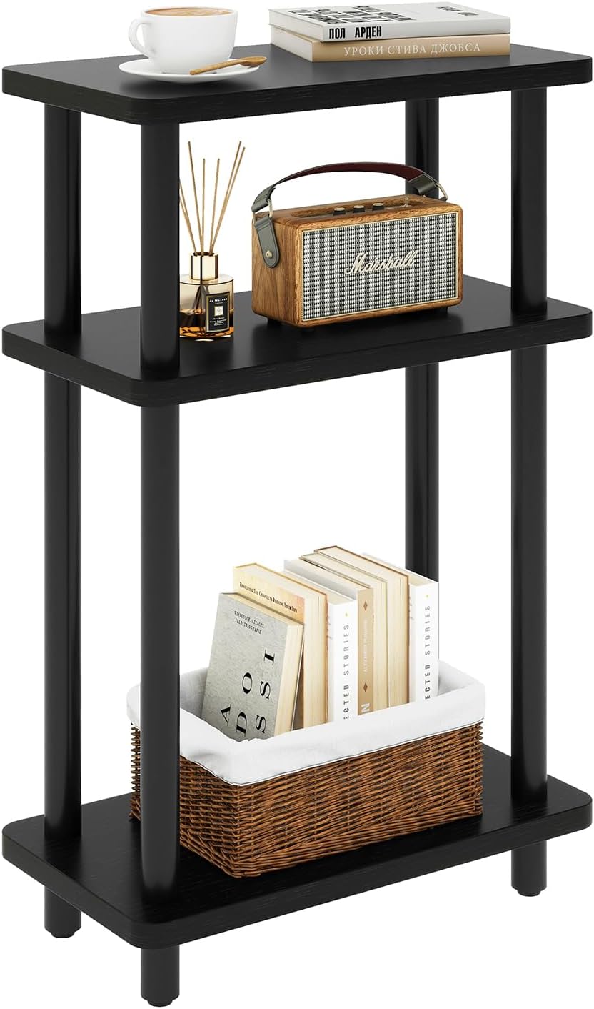 Royal Marwar Solid Mango Wood 3-Tier Side Table | Modern Display Shelf | Honey Finish | Multipurpose Storage Stand