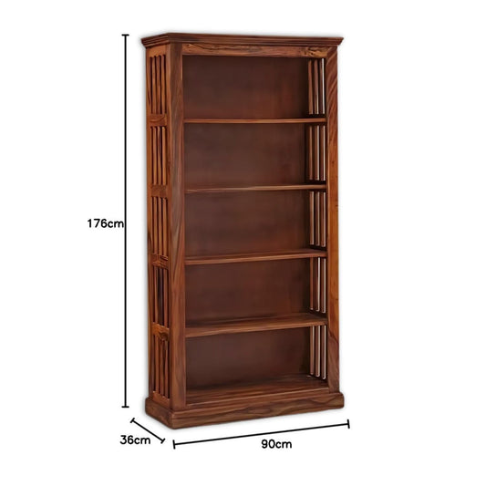 Royal Marwar Solid Sheesham Wood Bookshelf with 5 - view 2