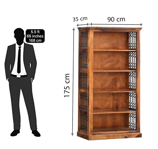 Royal Marwar Solid Sheesham Wood Bookshelf with 5 - view 2