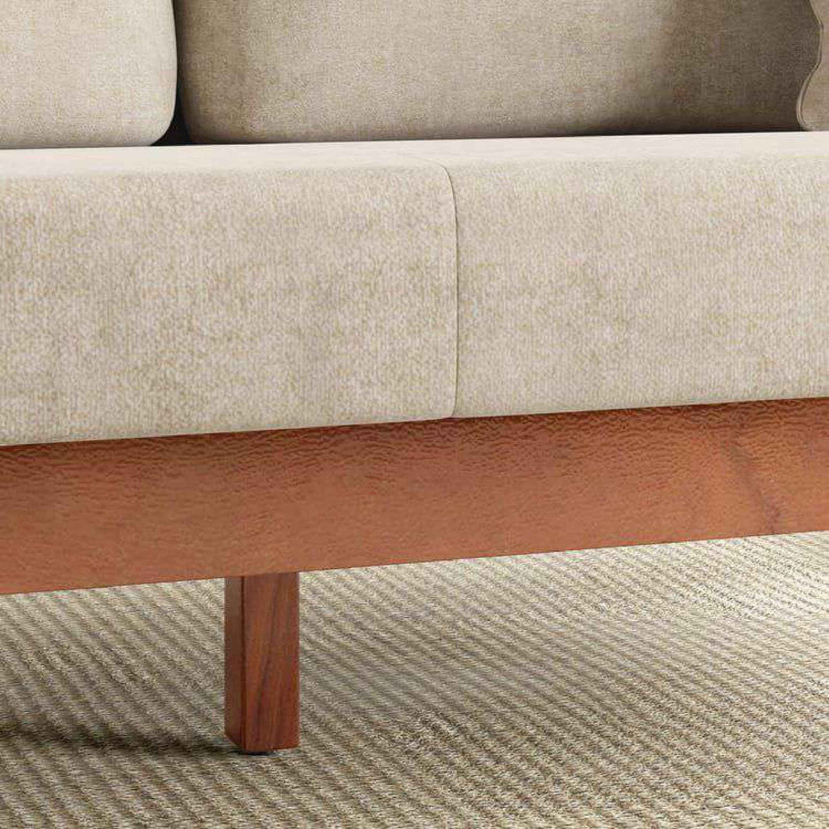 Royal Marwar Solid Sheesham Wood Sofa | 2 Seater & 3 Seater | Wooden Sofa Couch for Living Room | Fabric Upholstery