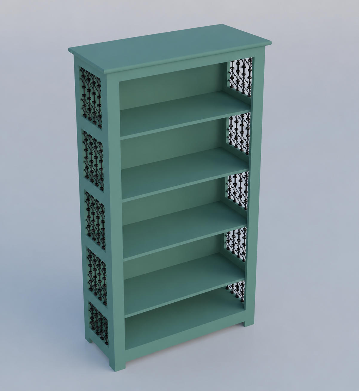 Royal Marwar Solid Mango Wood Bookshelf | 5 Tier Wooden Bookcase | Open Display Storage Shelf | White Finish