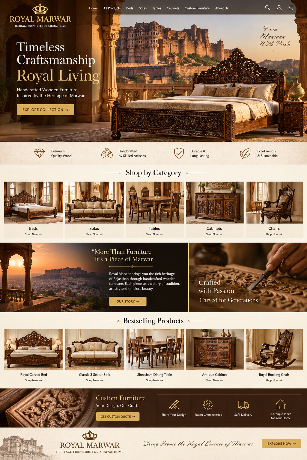 Royal Marwar All Products – Explore Premium Solid Wood Furniture & Home Décor