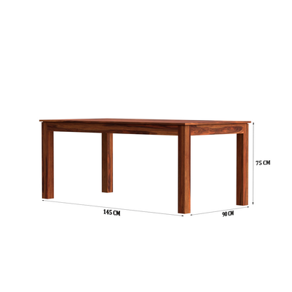Royal Marwar Solid Sheesham Wood 6 Seater Dining Table Set | Modern Wooden Dining Set | Honey Finish & Walnut Finish