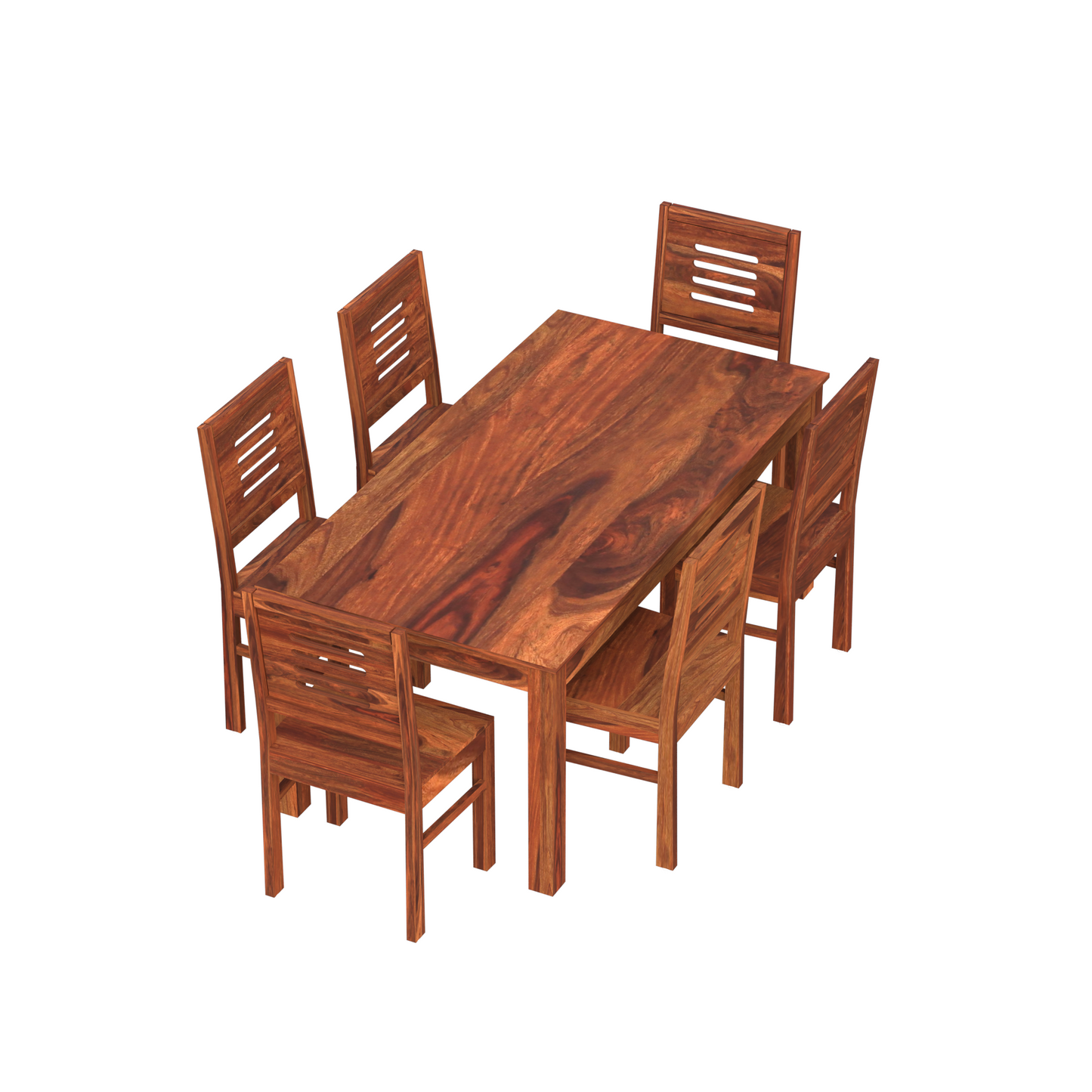Royal Marwar Solid Sheesham Wood 6 Seater Dining Table Set | Modern Wooden Dining Set | Honey Finish & Walnut Finish