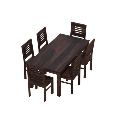 Royal Marwar Solid Sheesham Wood 6 Seater Dining Table Set | Modern Wooden Dining Set | Honey Finish & Walnut Finish