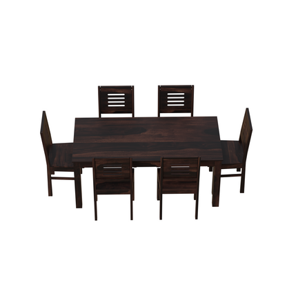 Royal Marwar Solid Sheesham Wood 6 Seater Dining Table Set | Modern Wooden Dining Set | Honey Finish & Walnut Finish
