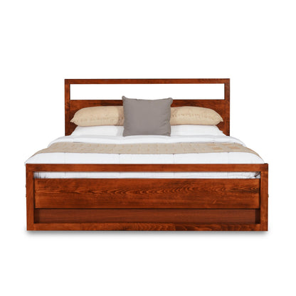 Royal Marwar Solid Sheesham Wood Queen Size Storage Bed | Premium Honey Finish | Modern Wooden Bed with Box Storage