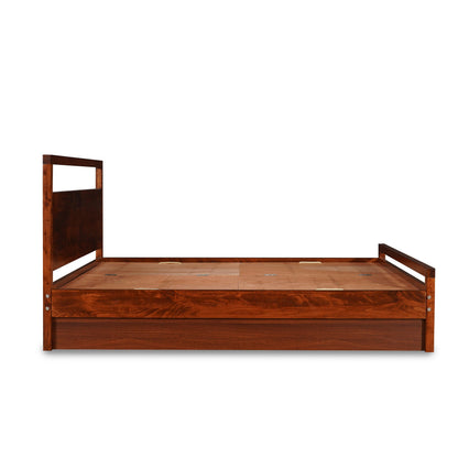 Royal Marwar Solid Sheesham Wood Queen Size Storage Bed | Premium Honey Finish | Modern Wooden Bed with Box Storage
