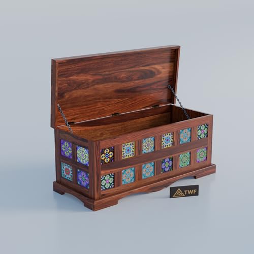 Solid Sheesham Wood Trunk Storage for Living Room - Image 6