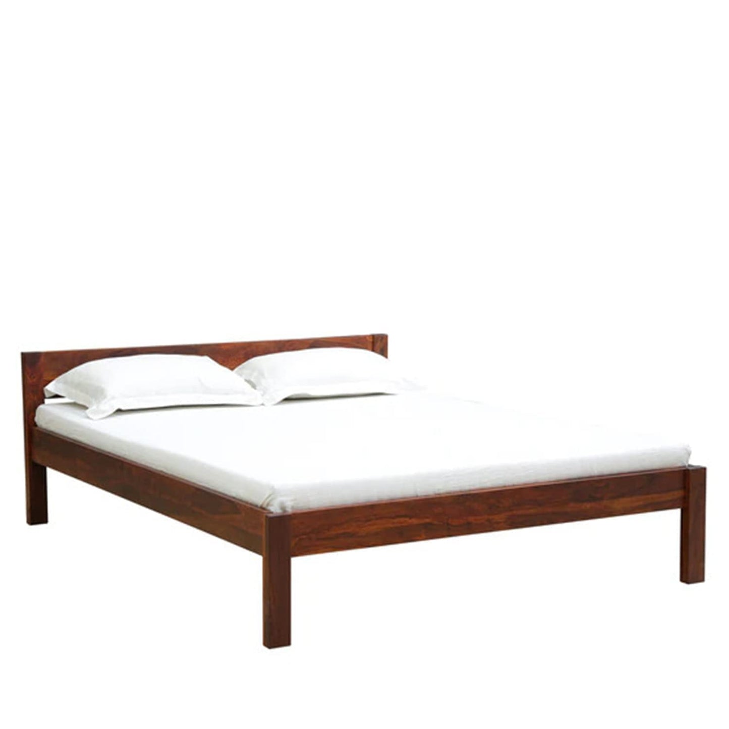 Royal Marwar Solid Sheesham Wood Bed | Queen Size | Premium Honey Finish | Wooden Bed Without Storage