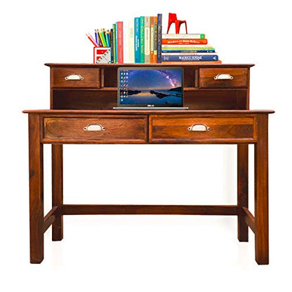 Sheesham Wood Writing Study Table for Home and Office Study Desk (Brown Finish) - Image 3