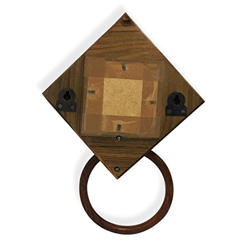 'Brass-y-on-Wood' Sheesham Wooden Towel Ring for Wash Basin & Bathroom (Set of 1, Natural Light Brown) - Image 4