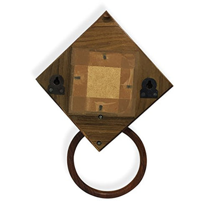 'Brass-y-on-Wood' Sheesham Wooden Towel Ring for Wash Basin & Bathroom (Set of 1, Natural Light Brown) - Image 4