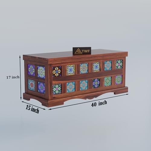 Solid Sheesham Wood Trunk Storage for Living Room - Image 2