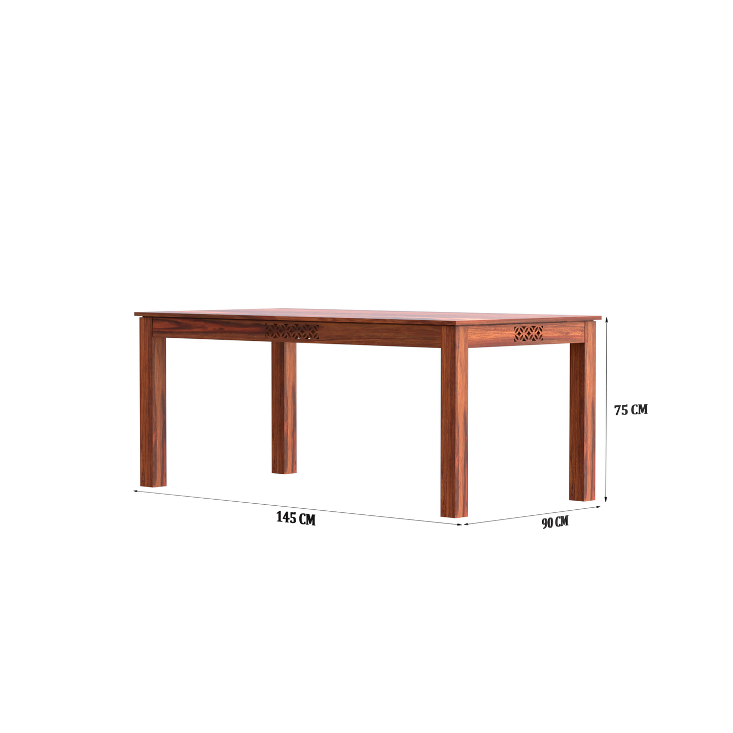 Royal Marwar Solid Sheesham Wood 6 Seater Dining Table Set | Wooden Dining Set with 6 Chairs | Honey Finish