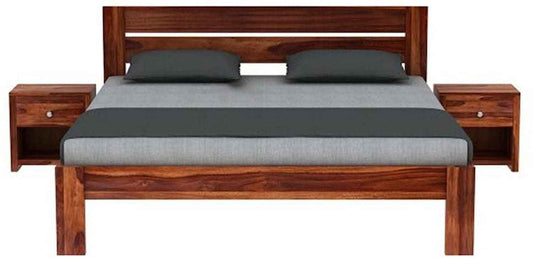 Royal Marwar Solid Sheesham Wood King Size Bed with Box Storage | Honey Finish | 100% Solid Wood