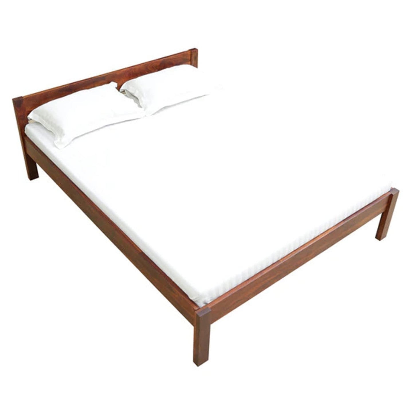 Royal Marwar Solid Sheesham Wood Bed | Queen Size | Premium Honey Finish | Wooden Bed Without Storage