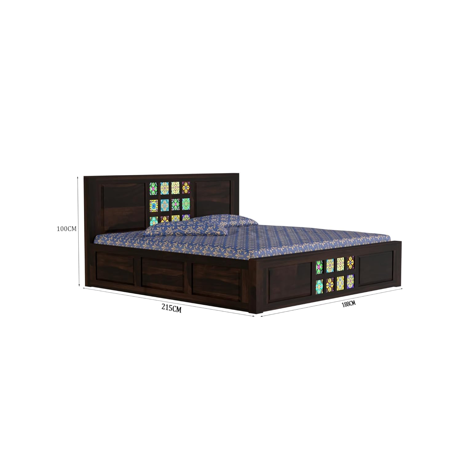 Royal Marwar Sheesham Wood Bed with Storage Box |  - view 7