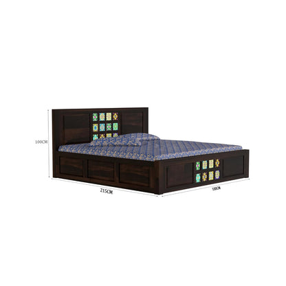 Royal Marwar Sheesham Wood Bed with Storage Box |  - view 7