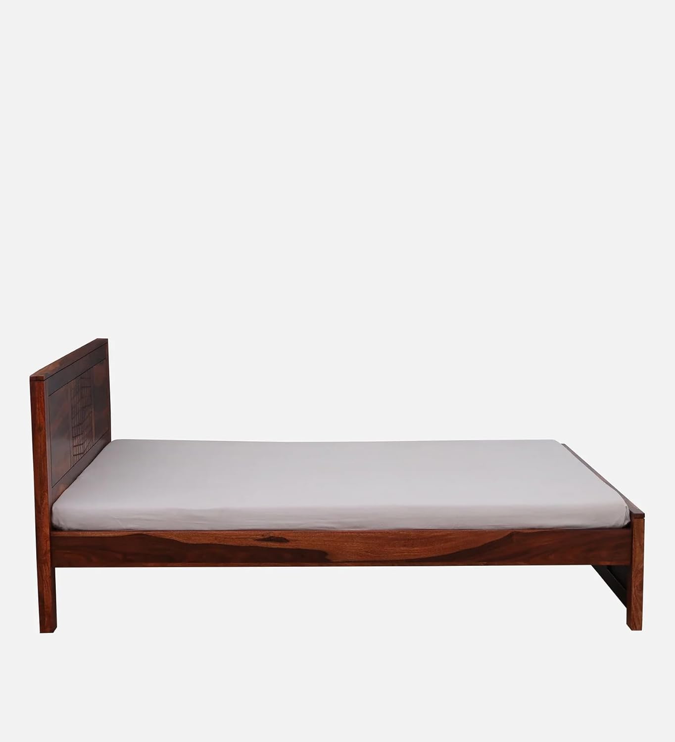 Royal Marwar Solid Sheesham Wood Queen Size Bed | Premium Honey Finish | Handcrafted Wooden Bed Without Storage
