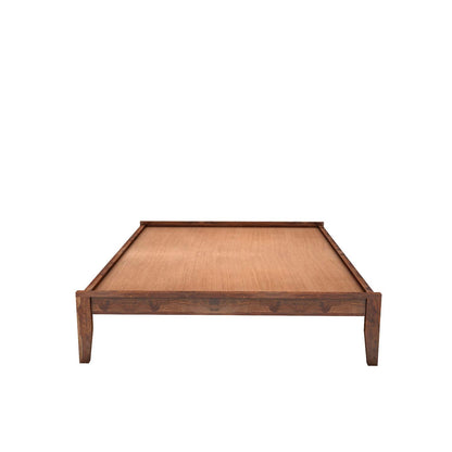 Royal Marwar Solid Sheesham Wood Platform Bed | Queen Size | Premium Honey Finish | Wooden Bed Without Storage