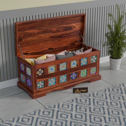 Solid Sheesham Wood Trunk Storage for Living Room - Image 3