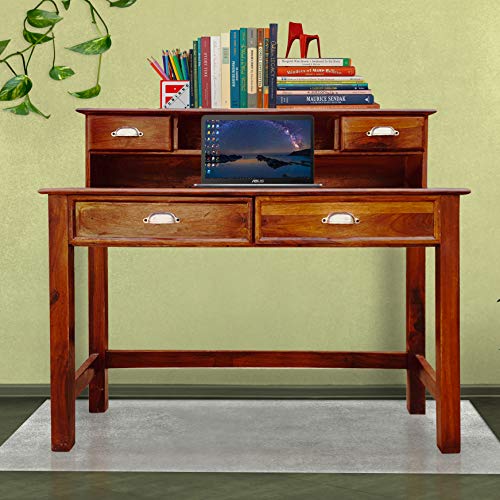 Sheesham Wood Writing Study Table for Home and Office Study Desk (Brown Finish) - Brown Finish