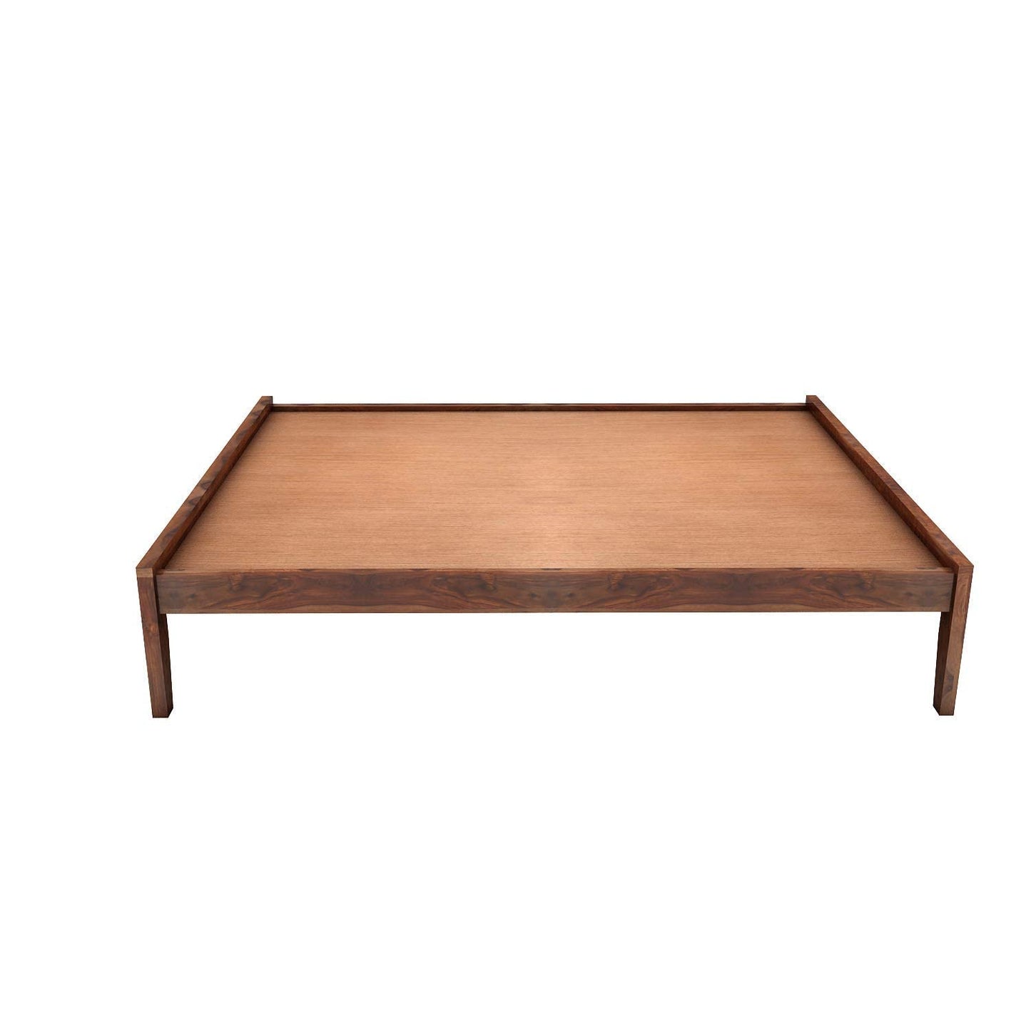 Royal Marwar Solid Sheesham Wood Platform Bed | Queen Size | Premium Honey Finish | Wooden Bed Without Storage
