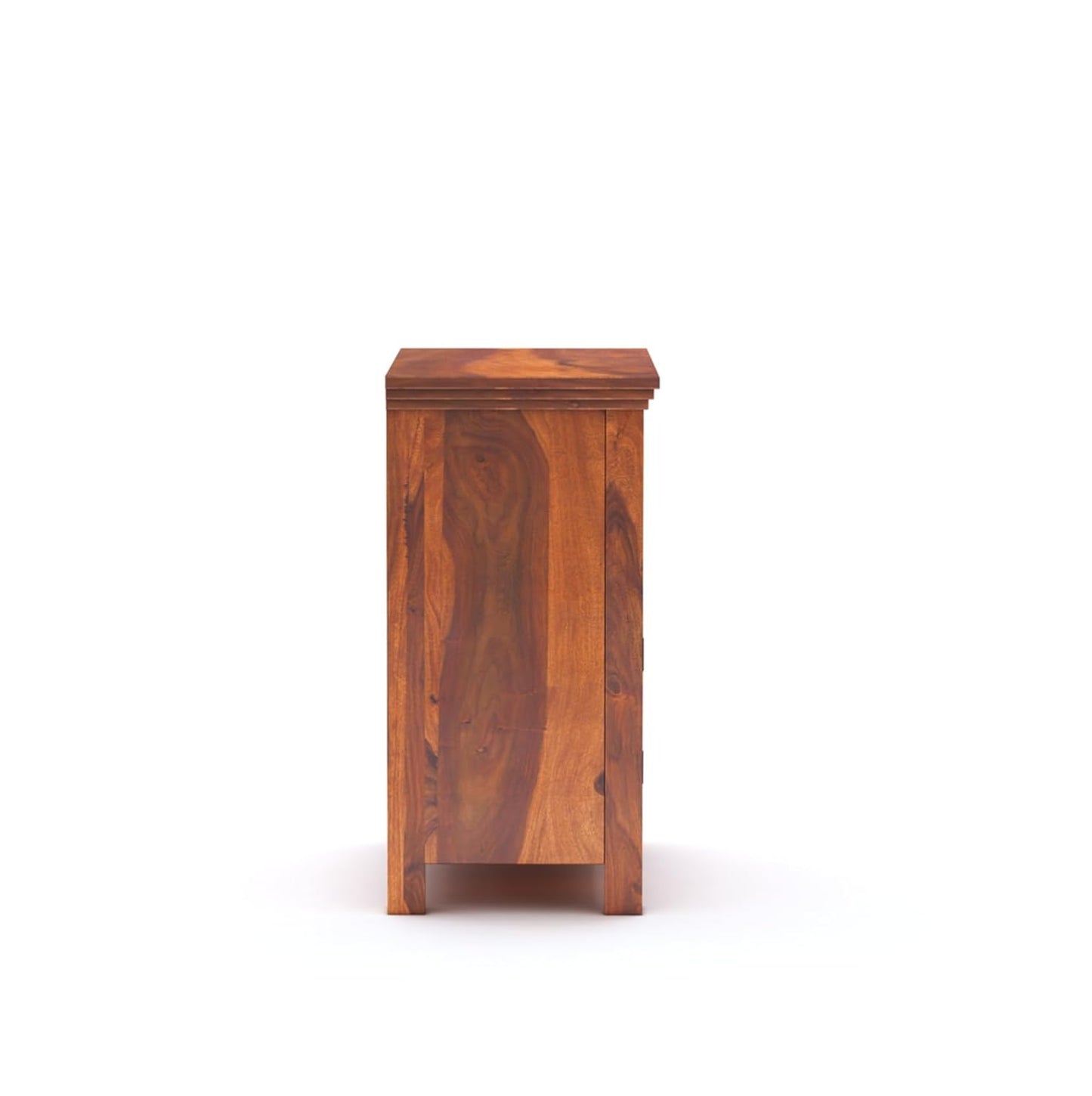 Royal Marwar Solid Sheesham Wood Bedside Table with Cane Door & Drawer | Nightstand | Honey Finish & Walnut Finish