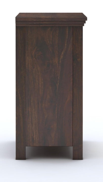 Royal Marwar Solid Sheesham Wood Bedside Table with Cane Door & Drawer | Nightstand | Honey Finish & Walnut Finish