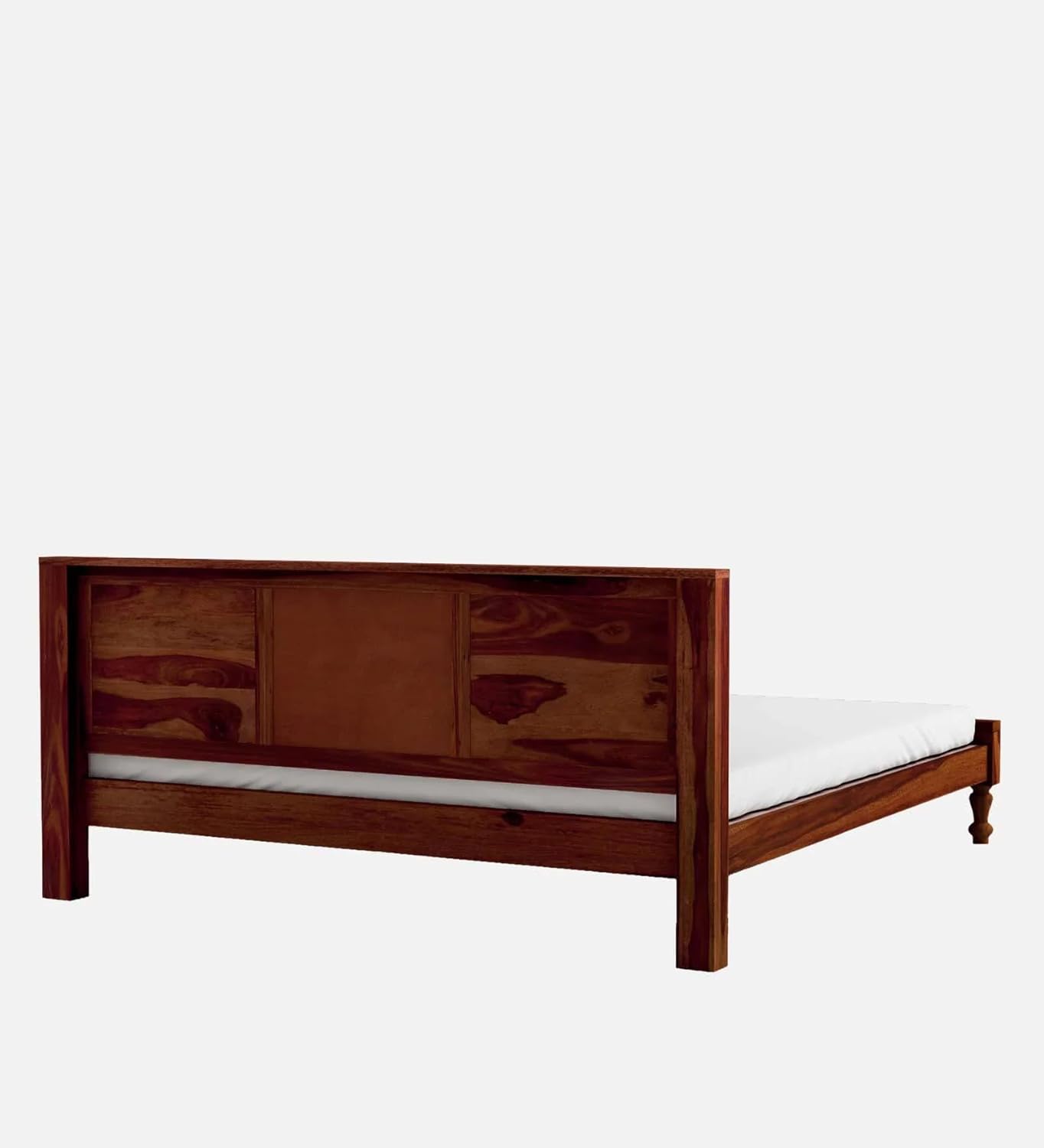 Royal Marwar Solid Sheesham Wood King Size Bed | Premium Honey Finish | Handcrafted Tile Headboard | Wooden Bed Without Storage