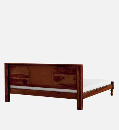 Royal Marwar Solid Sheesham Wood King Size Bed | Premium Honey Finish | Handcrafted Tile Headboard | Wooden Bed Without Storage