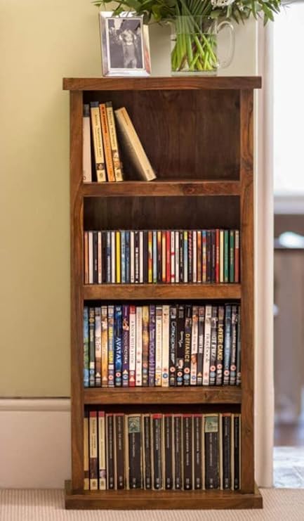 Royal Marwar Solid Sheesham Wood Bookshelf with 4 Open Shelves | Narrow Floor St