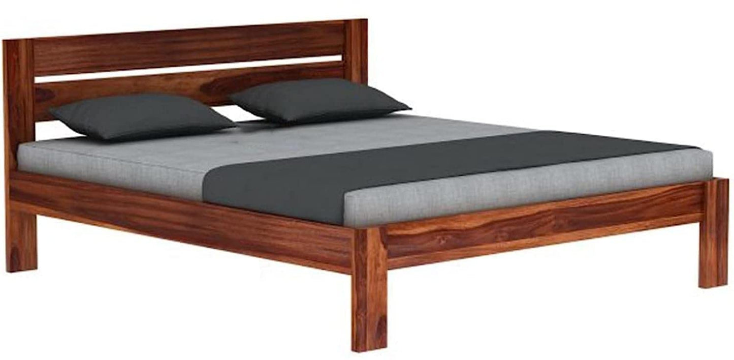 Royal Marwar Solid Sheesham Wood King Size Bed with Box Storage | Honey Finish | 100% Solid Wood