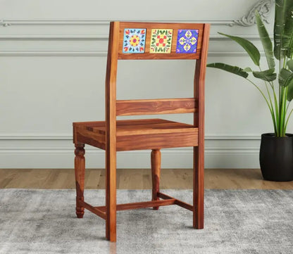 Royal Marwar 6 Seater Solid Sheesham Wood Dining Table Set | Handcrafted Wooden Dining Table with 6 Chairs | Rajasthani Heritage Design | Natural Wood Finish