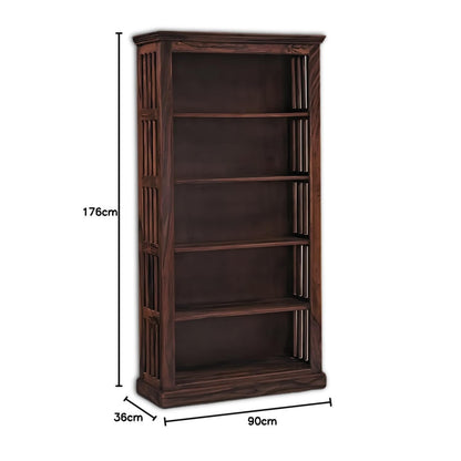 Royal Marwar Solid Sheesham Wood Bookshelf with 5  - view 8