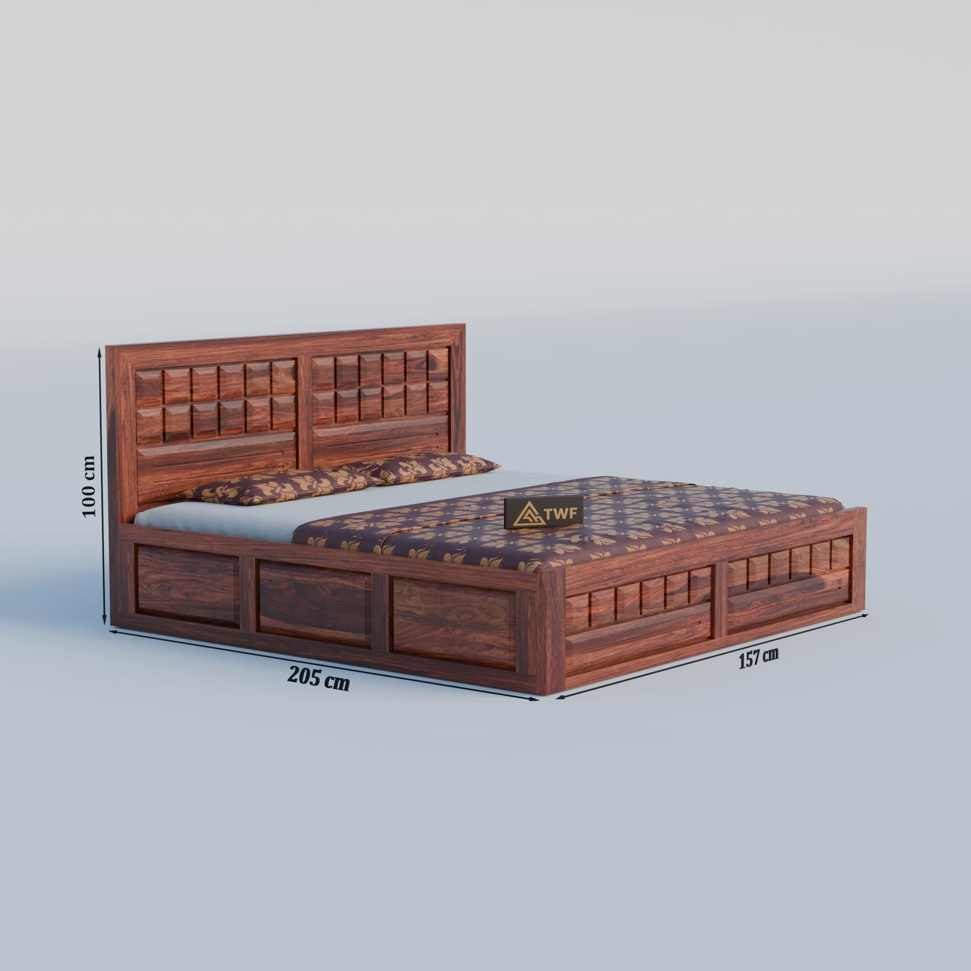 Royal Marwar Sheesham Wood Bed with Storage Box |  - view 2