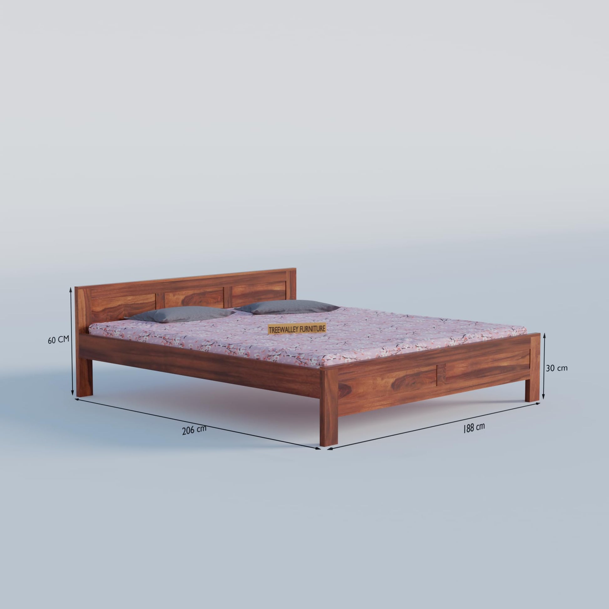 Royal Marwar Solid Sheesham Wood Bed Without Stora - view 3