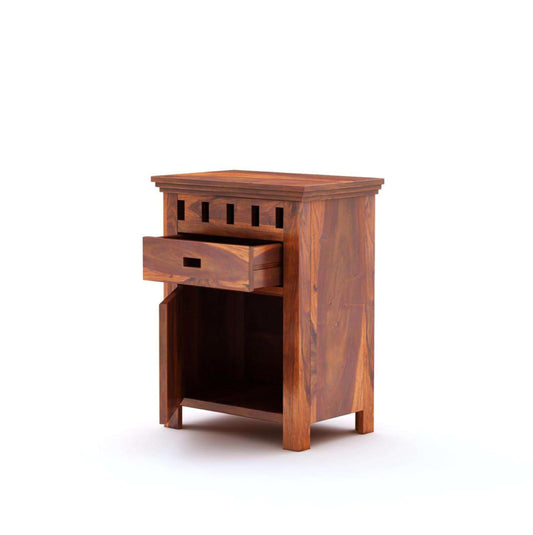Royal Marwar Sheesham Wood Bedside Table | 1 Door  - view 2
