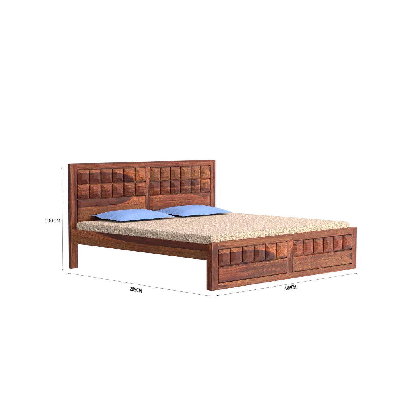 Royal Marwar Solid Sheesham Wood Bed Without Stora - view 2