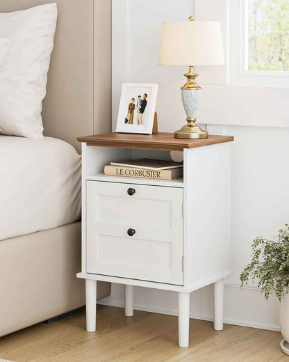 Royal Marwar Solid Mango Wood 3 Drawer Bedside Table | Honey Finish | Modern Nightstand for Bedroom