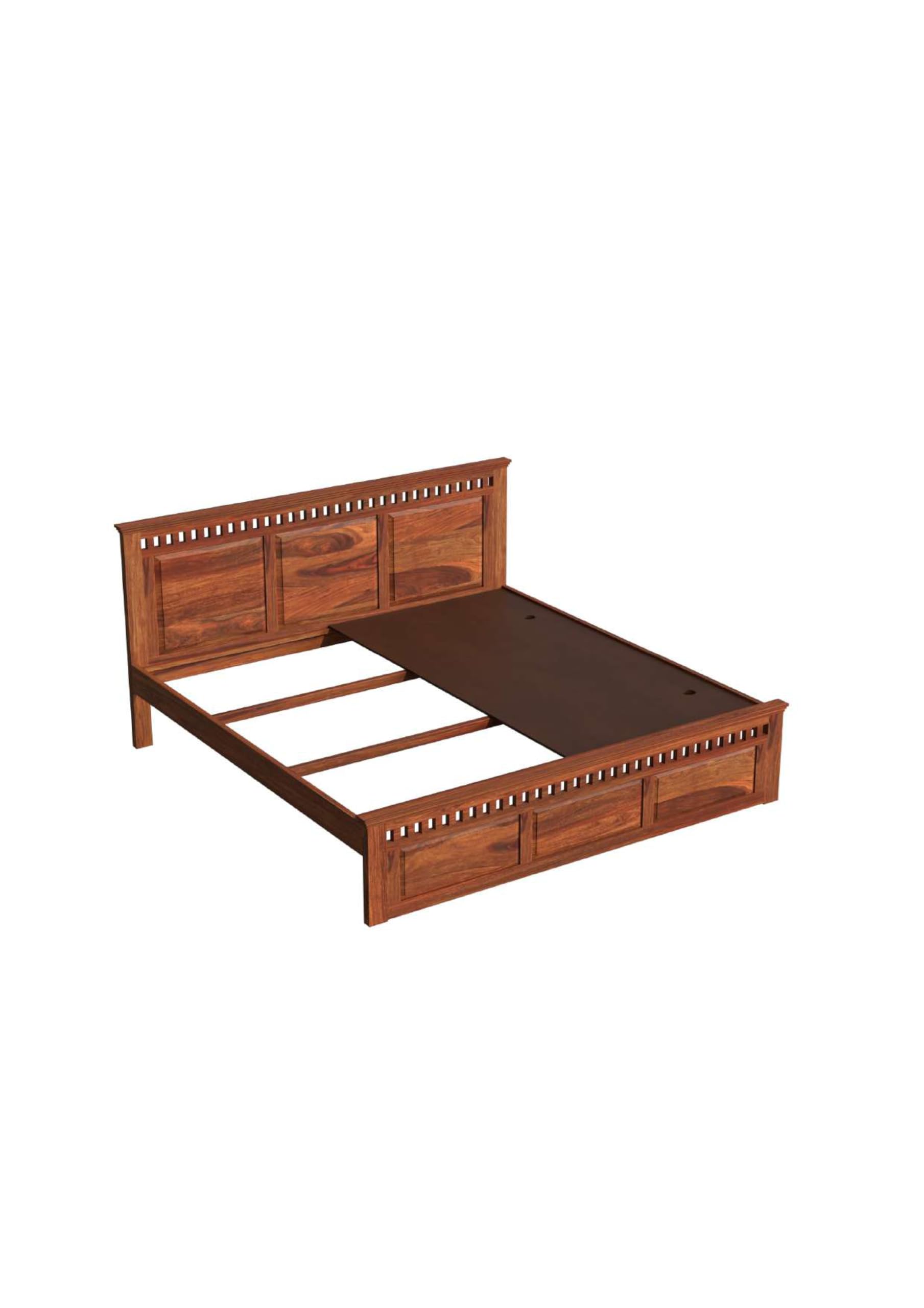 Royal Marwar Solid Sheesham Wood Bed Without Stora - view 3