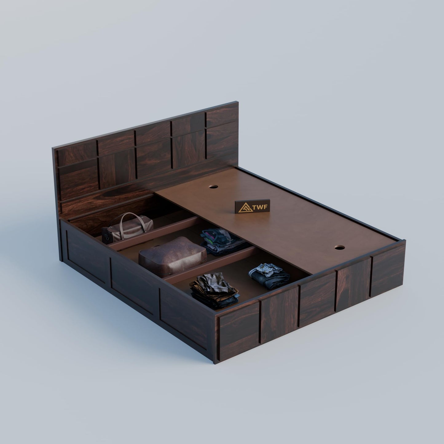 Royal Marwar Sheesham Wood Bed with Storage Box |  - view 12