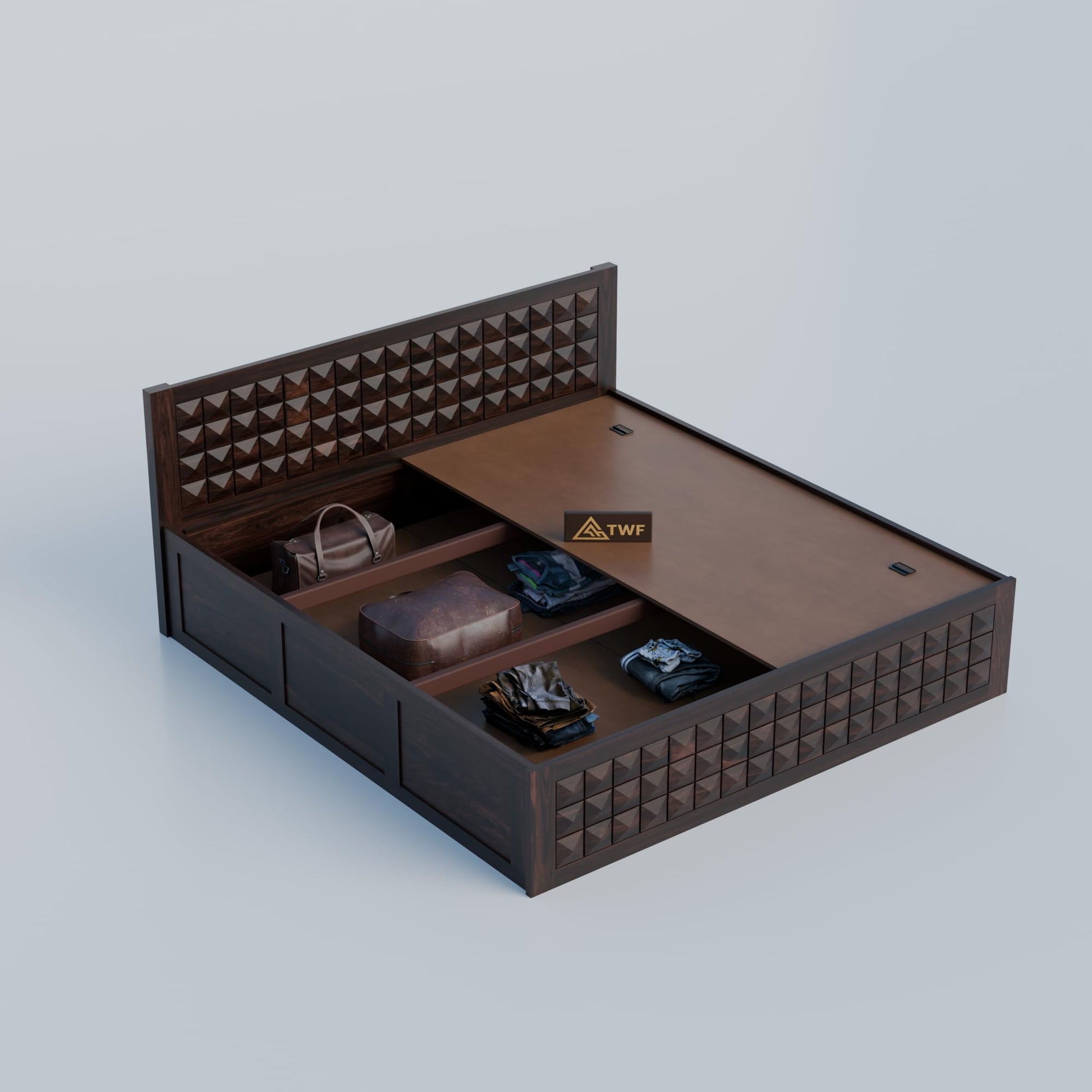 Royal Marwar Sheesham Wood Bed with Storage Box |  - view 11