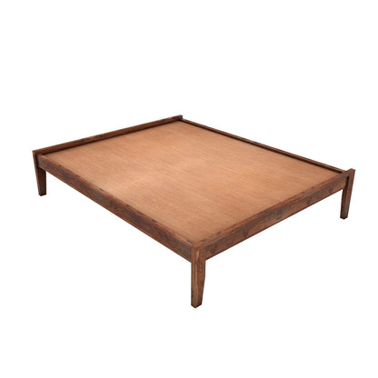 Royal Marwar Solid Sheesham Wood Platform Bed | Queen Size | Premium Honey Finish | Wooden Bed Without Storage