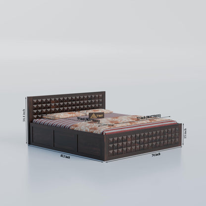 Royal Marwar Sheesham Wood Bed with Storage Box |  - view 8