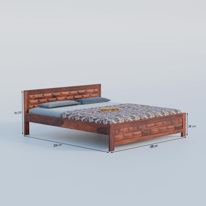 Royal Marwar Solid Sheesham Wood Bed Without Stora - view 3