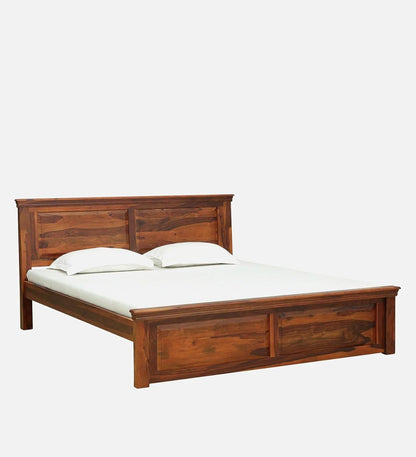 Royal Marwar Solid Sheesham Wood Bed | King Size | Premium Honey Finish | Wooden Bed Without Storage